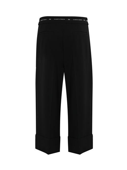 Bermuda in crepe leggero con nastro logo Elisabetta Franchi | PA11656E2110